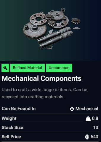 mechanical components in arc raiders